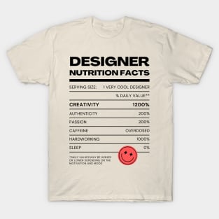 Designer Nutrition Facts T-Shirt